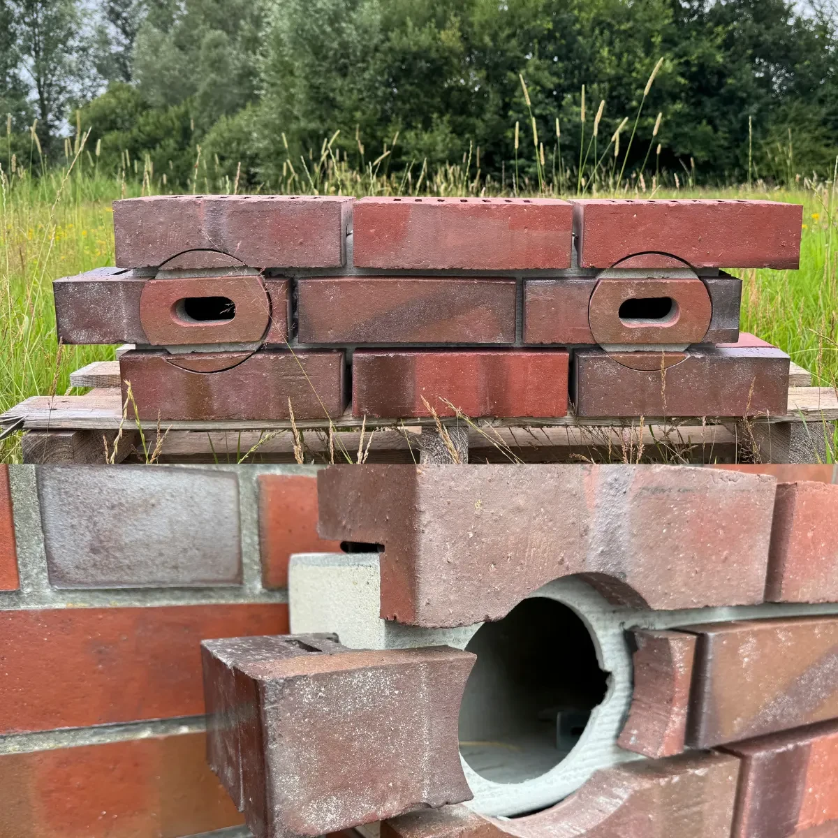 Nistkasten mit Klinker bzw. Klinkerriemchen für die Fassade